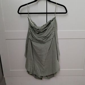 Zara Sage Green Linen Romper
